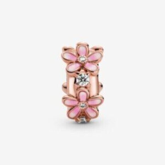 Pandora pink daisy clip-on charm - Picture 3 of 4